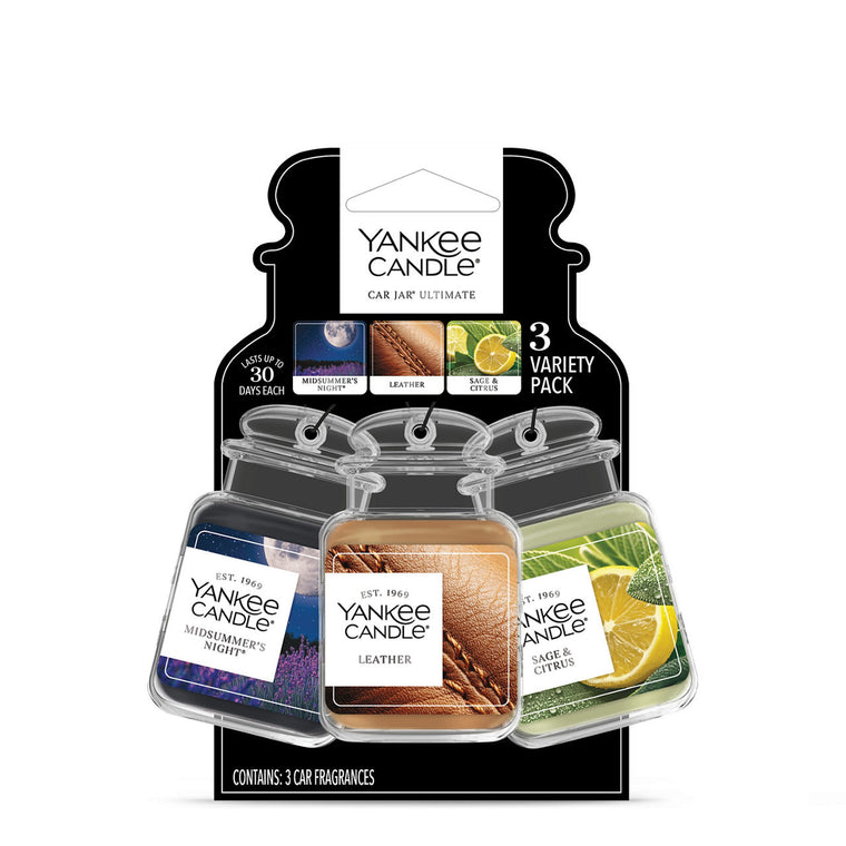 Midsummer's Night® / Leather / Sage & Citrus Car Jar® Ultimate (Bonus 3-Pack) L5