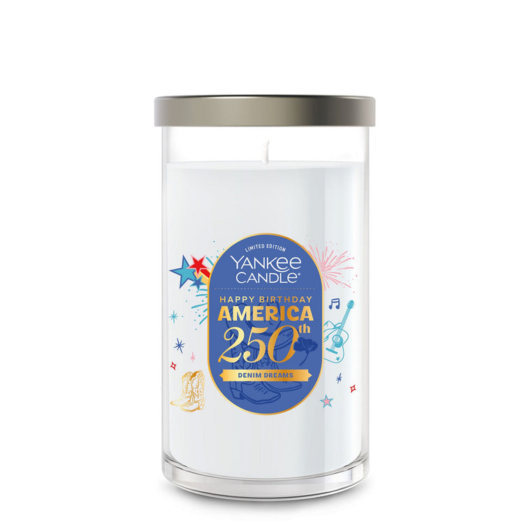 Denim Dreams Medium Pillar Candle Q9