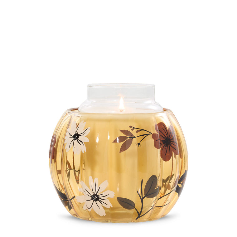 Flower Pumpkin Jar Candle Holder F3
